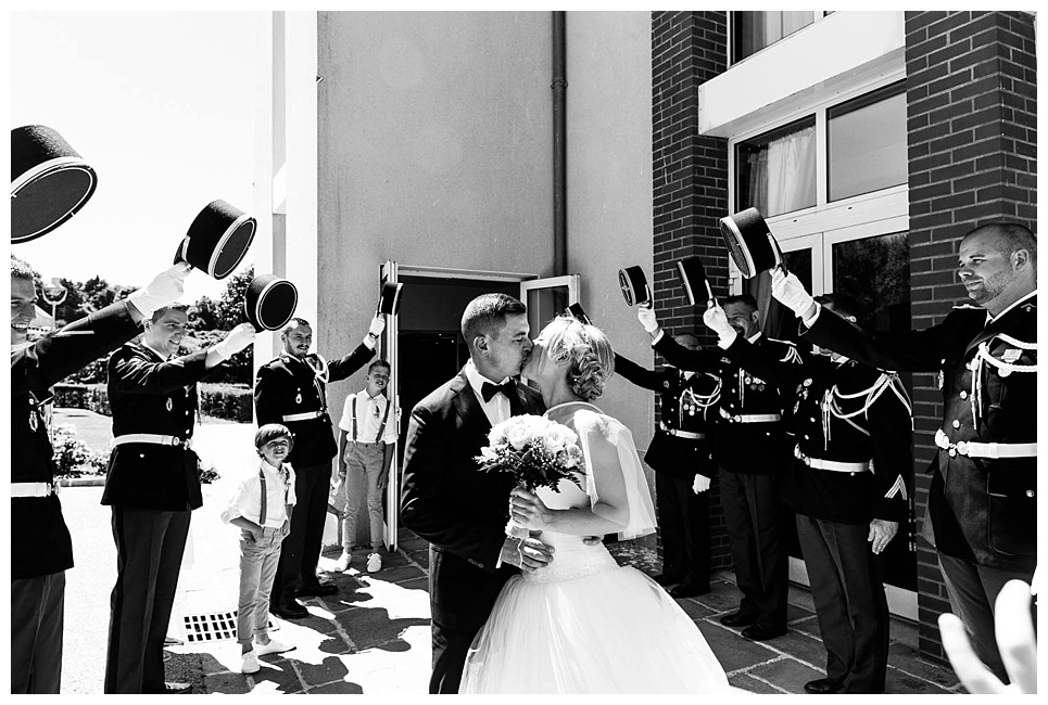 haie d'honneur gendarmes mariage cherbourg