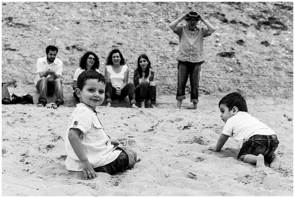 en famille sur la plage de cabourg