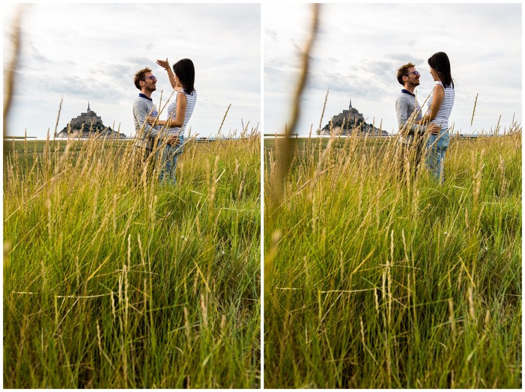 couple dans la baie du mont saint michel