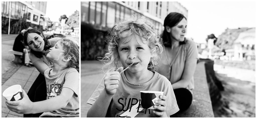 manger une glace avec sa fille