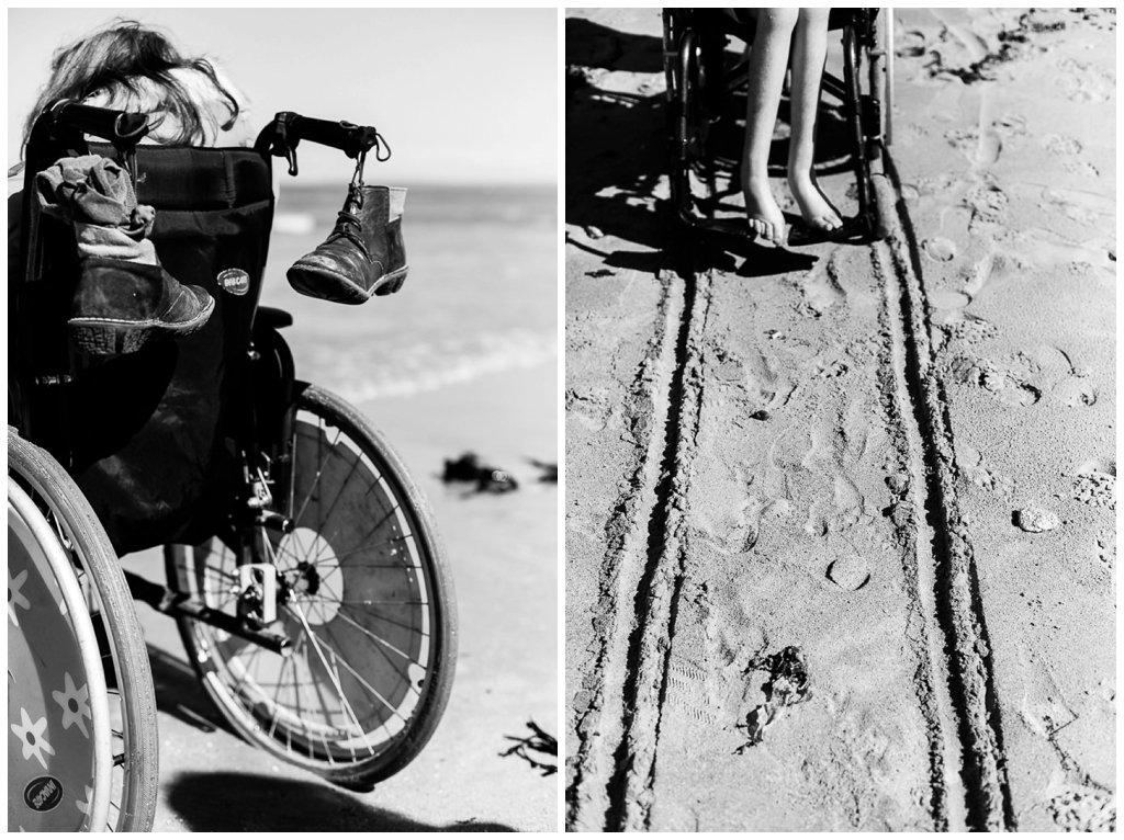 fauteuil roulant sur le sable - photographier le handicap - audrey guyon