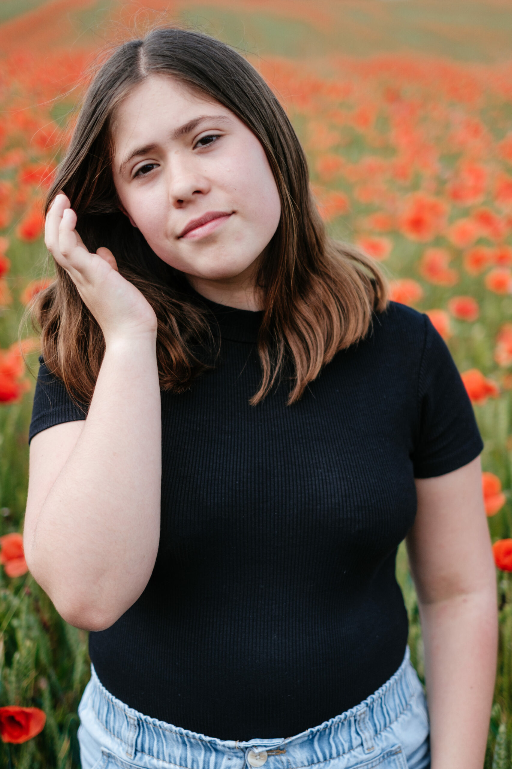 portrait d'adolescente - coquelicots - audrey guyon - photographe manche