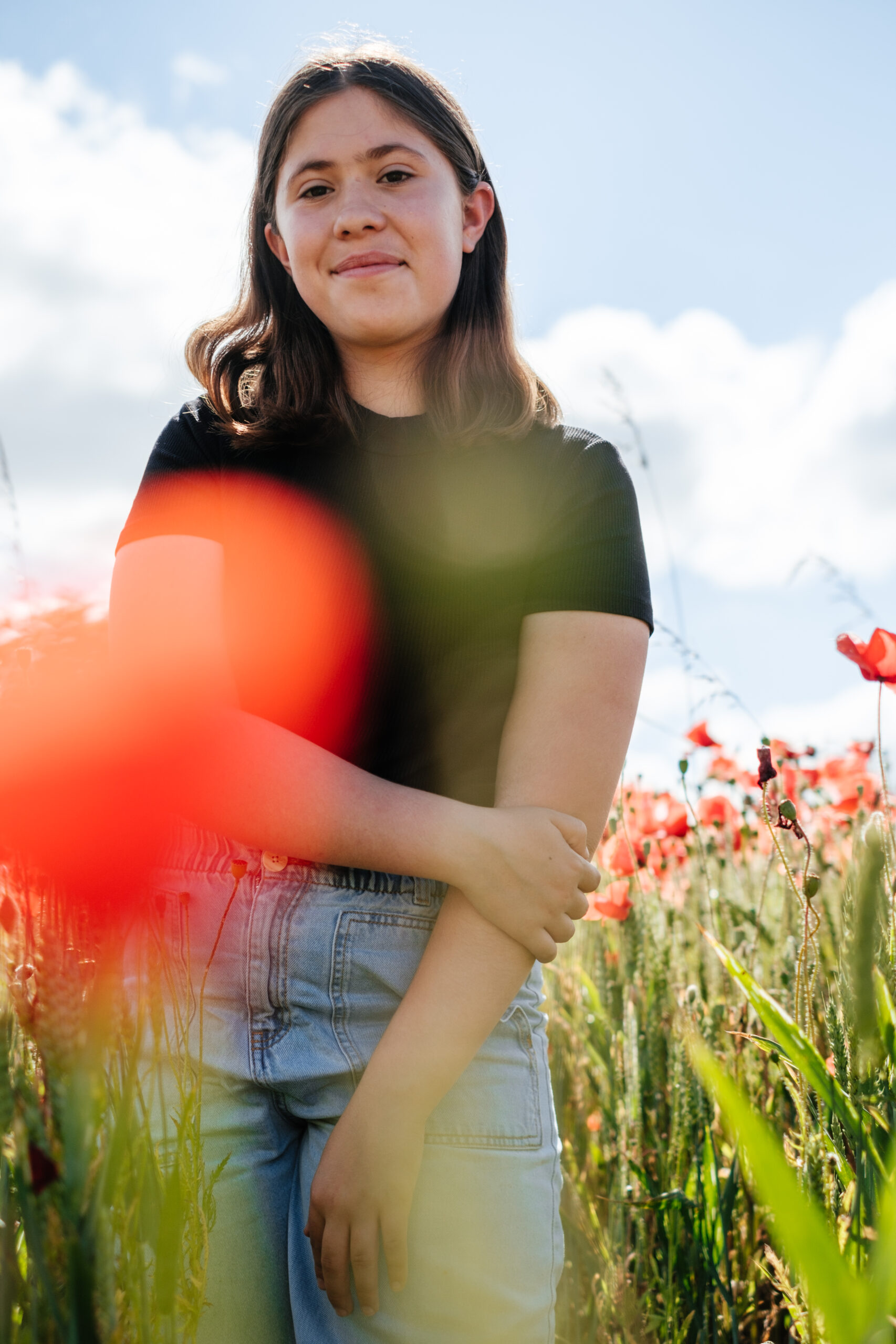 mini séance portrait ado - champs coquelicots - audrey guyon